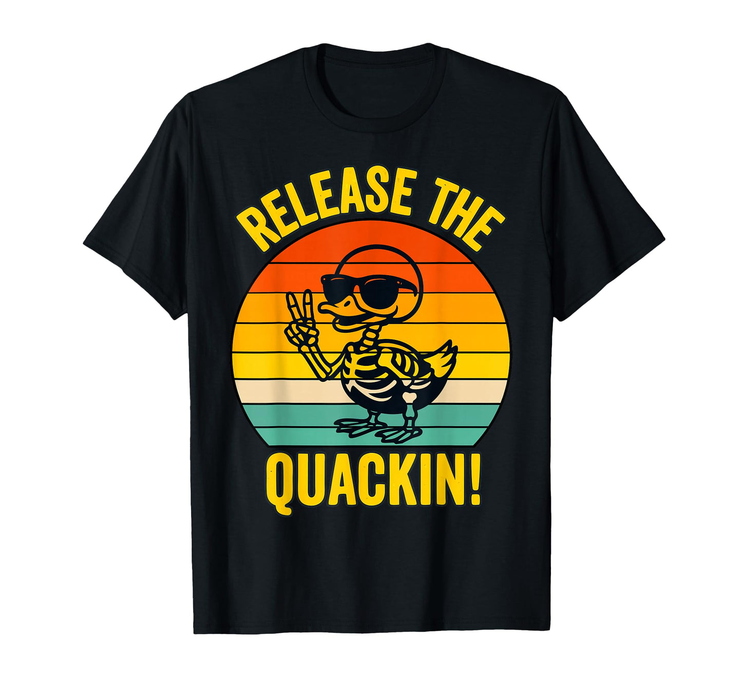 Release The Quackin Funny Duck Skeleton Retro Gifts T-Shirt