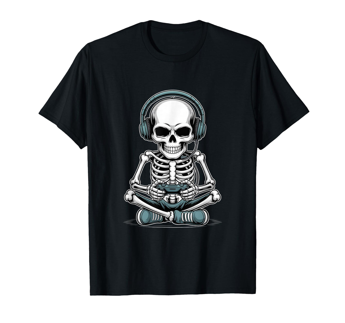 Funny Halloween Skeleton Gamer T-Shirt