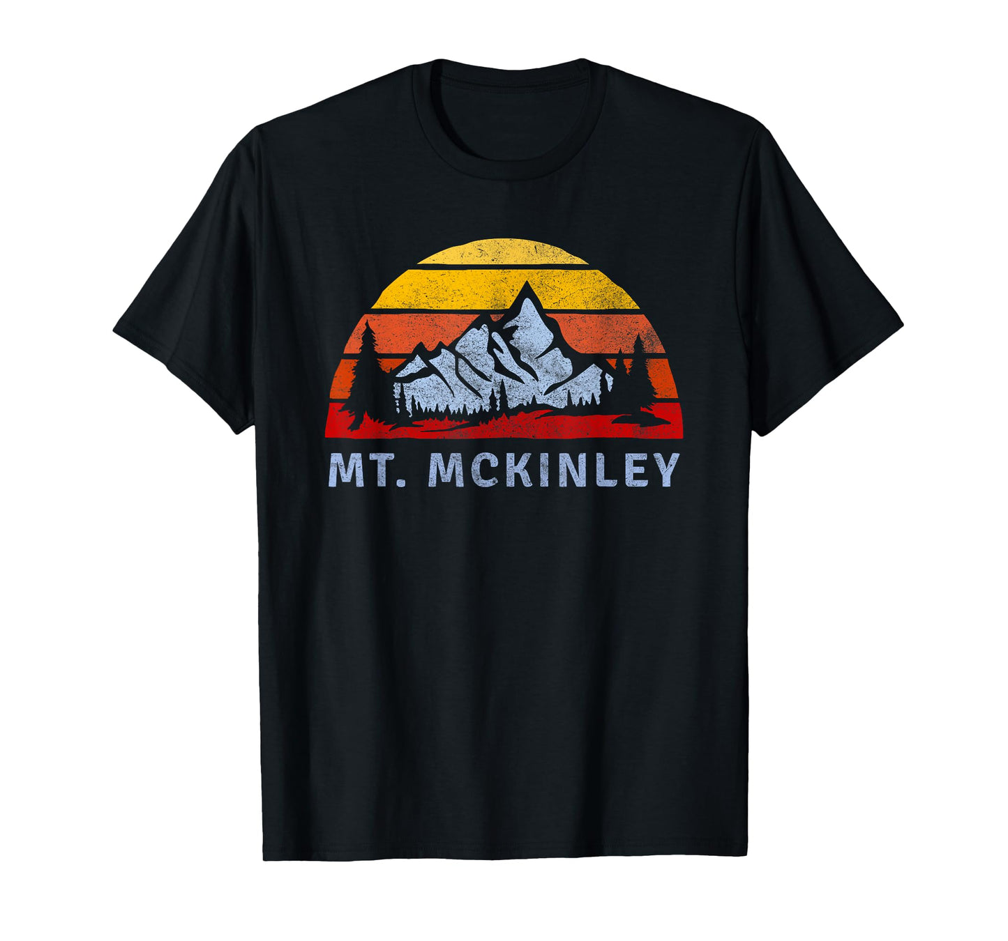 Mt. McKinley Retro Mountain Sunset design T-Shirt