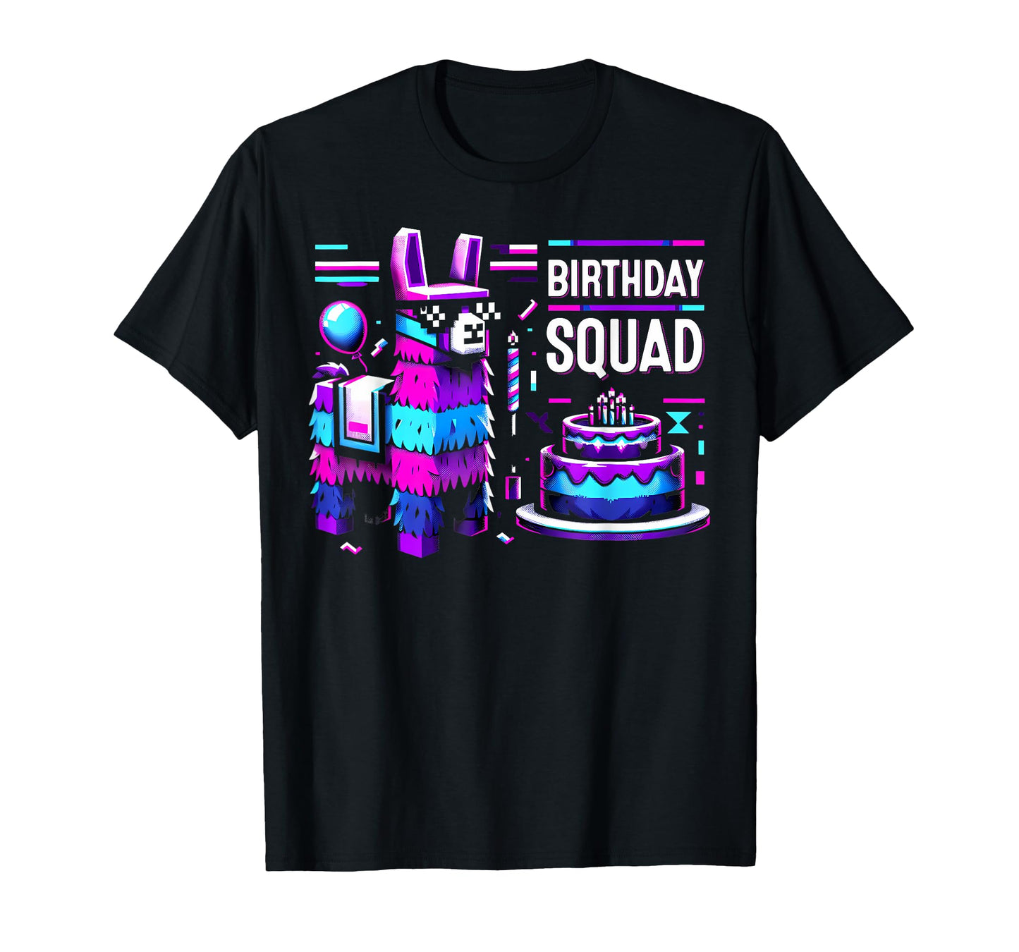 Llama Pinata Birthday Squad Party Family Matching T-Shirt