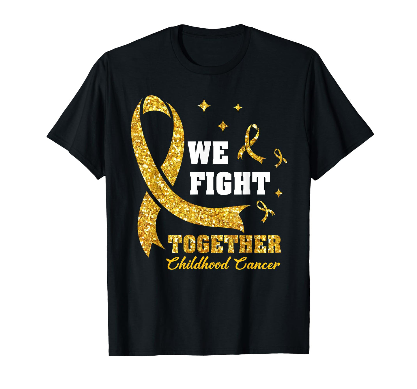 We Fight Together Childhood Cancer Awareness Gold Ribbon Kid T-Shirt