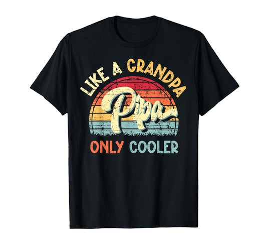 Pipa Like a Grandpa Only Cooler Vintage Fathers Day Funny T-Shirt