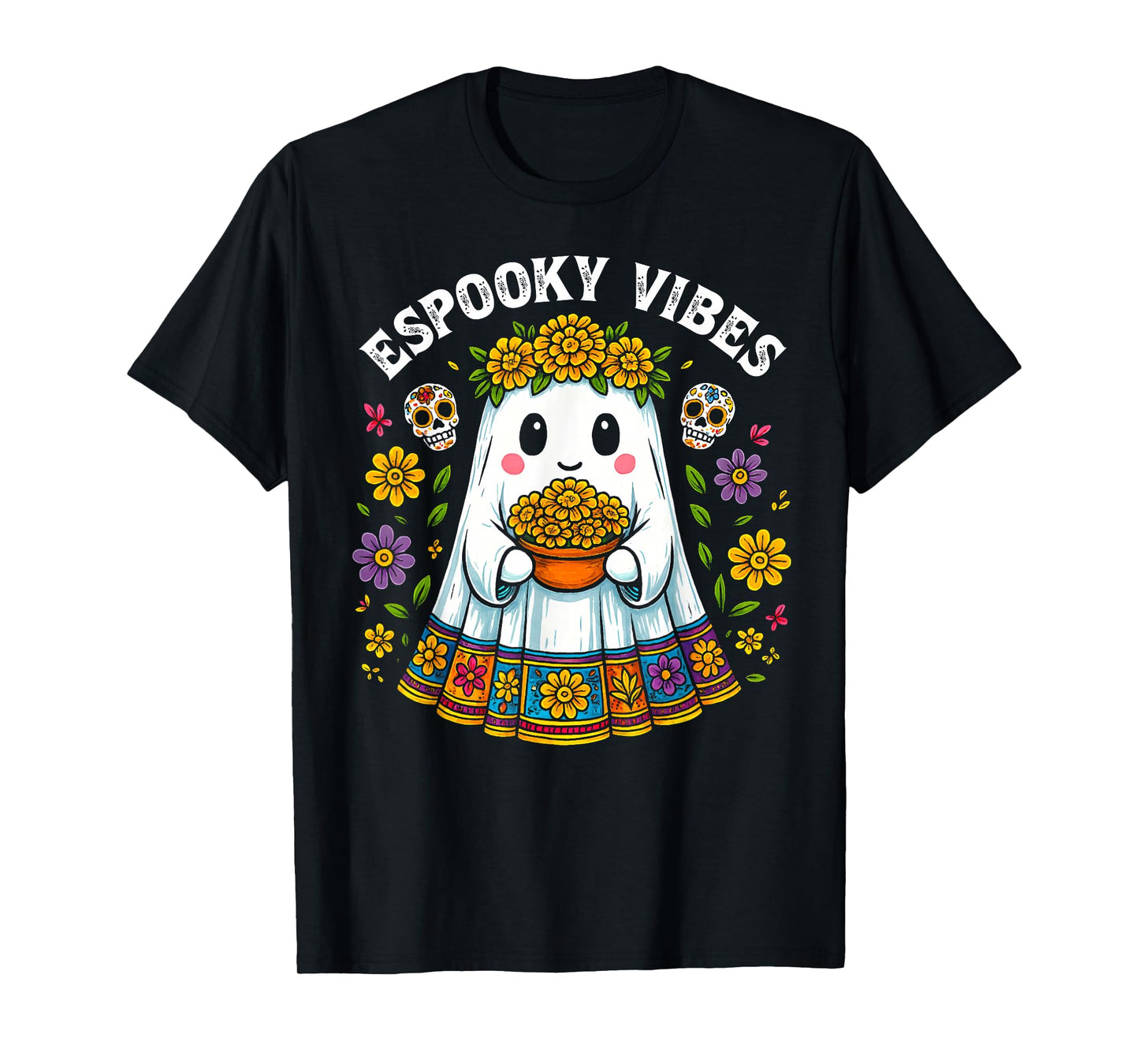 Espooky Vibes Maestra Halloween Spanish Mexican Teacher T-Shirt