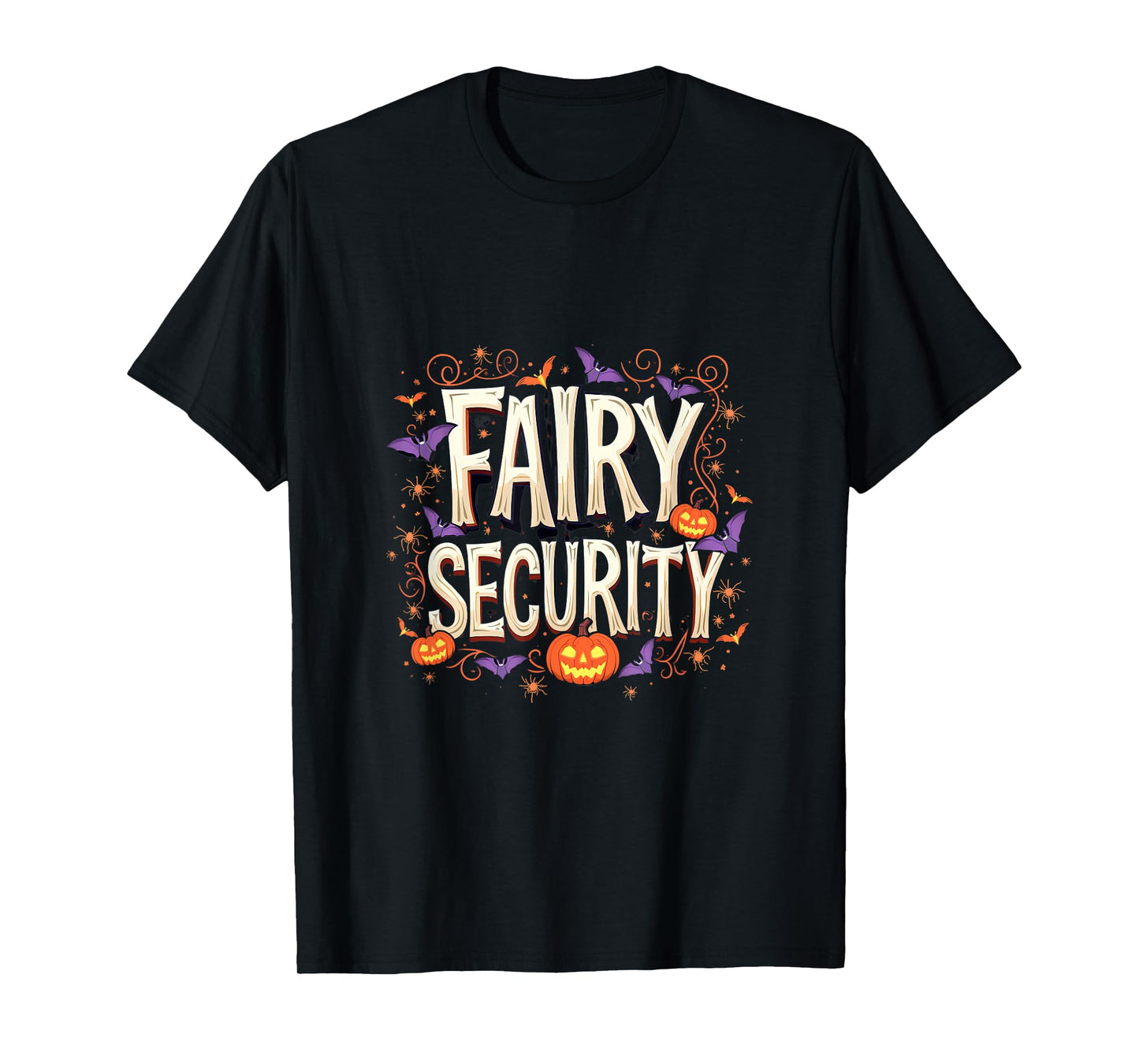 Fairy Security Halloween Pumpkin Bats T-Shirt