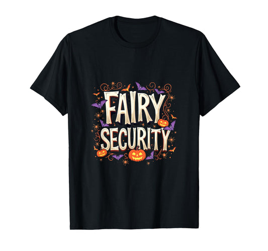Fairy Security Halloween Pumpkin Bats T-Shirt