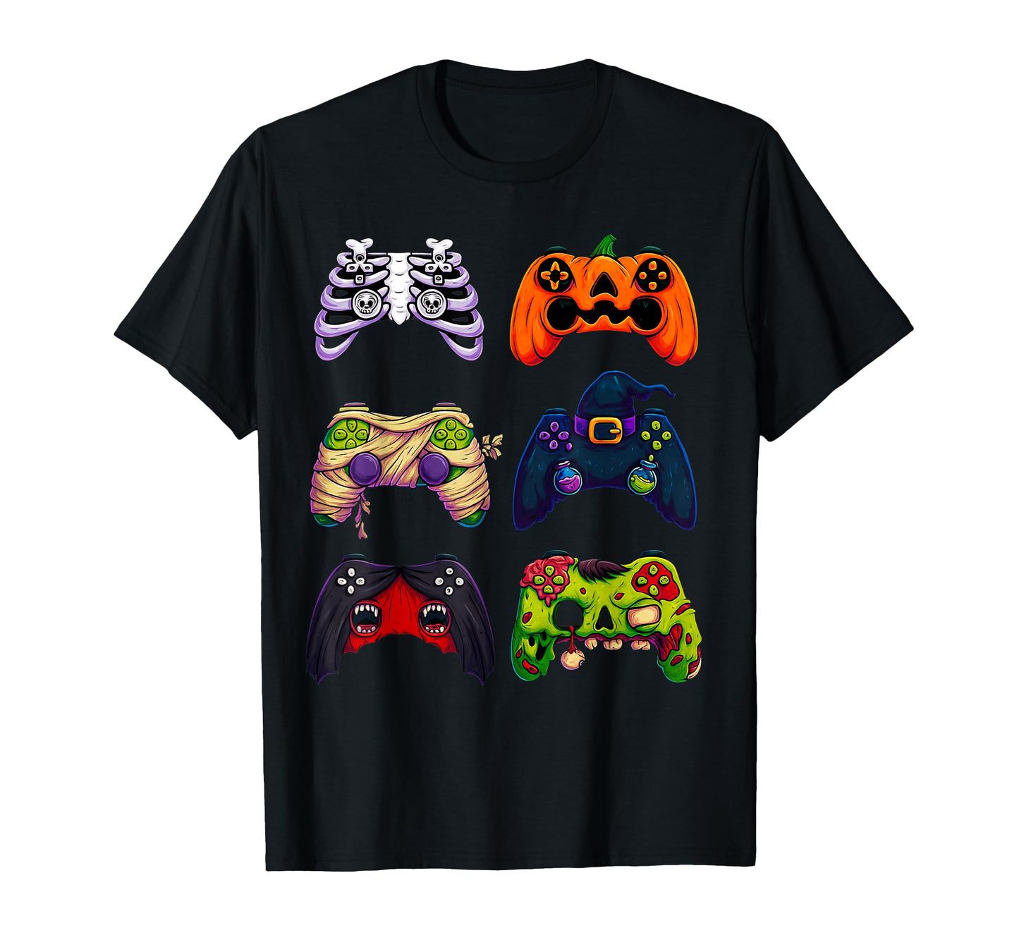 Halloween Skeleton Zombie Gaming Controllers T-Shirt
