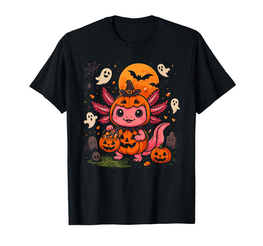 Cute Halloween Axolotl Spooky Animal Halloween Costume T-Shirt