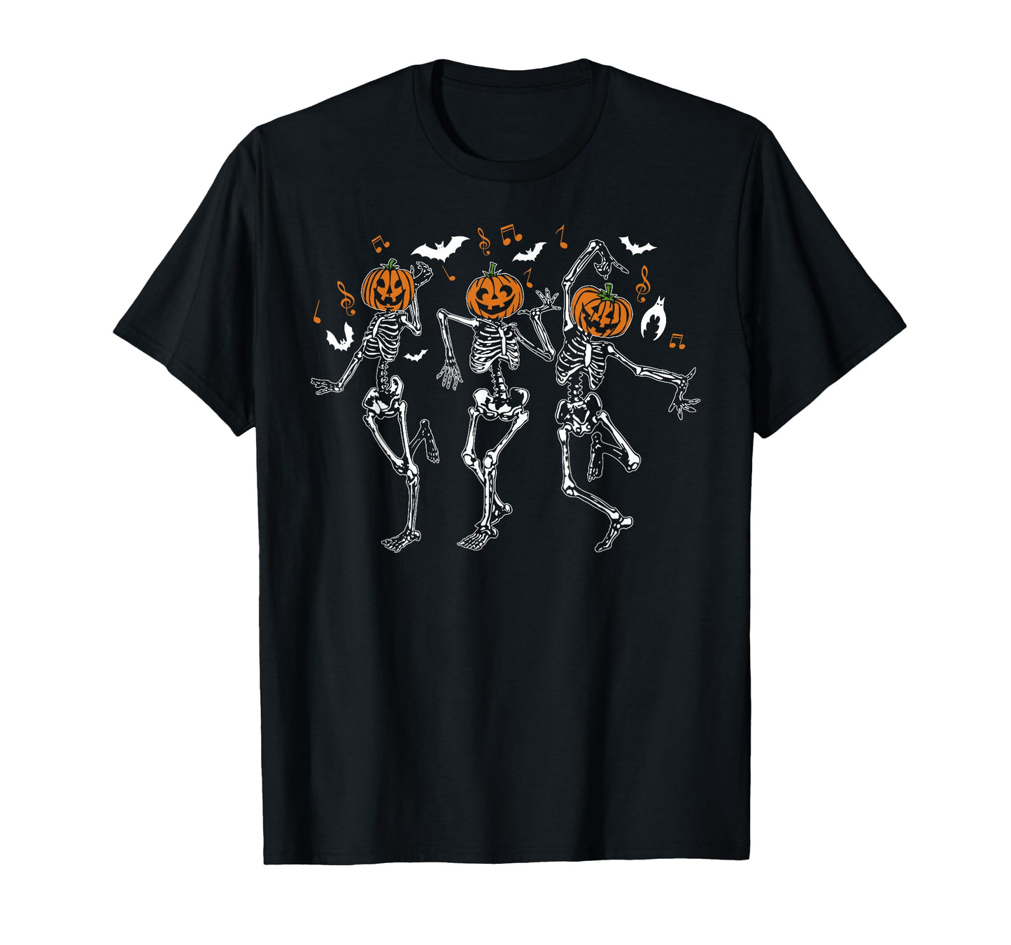Skeleton Dancing Skull Pumpkin Halloween Dance Men Women T-Shirt