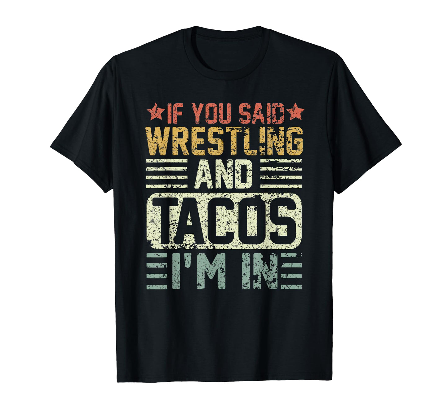 Vintage Funny Wrestling And Tacos Novelty Sports T-Shirt
