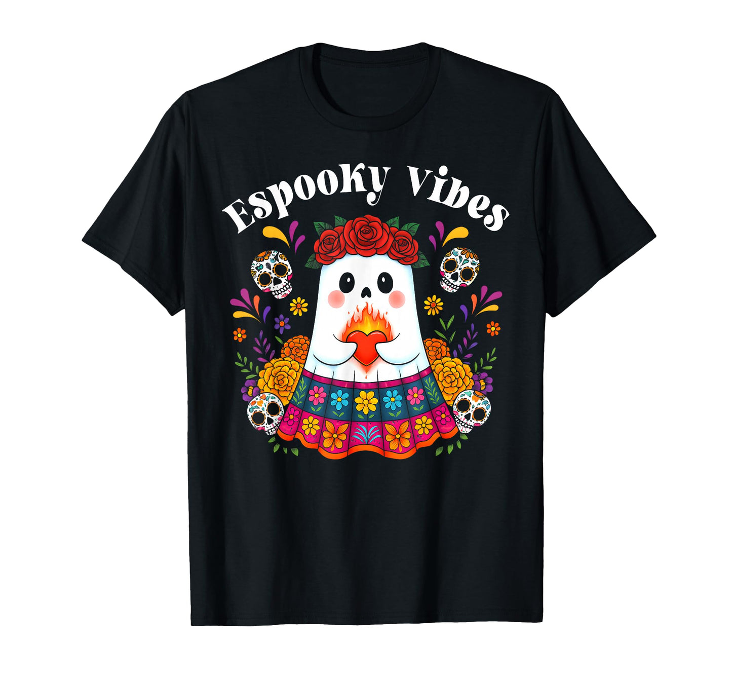 Espooky Vibes Maestra Halloween Spanish Mexican Teacher T-Shirt
