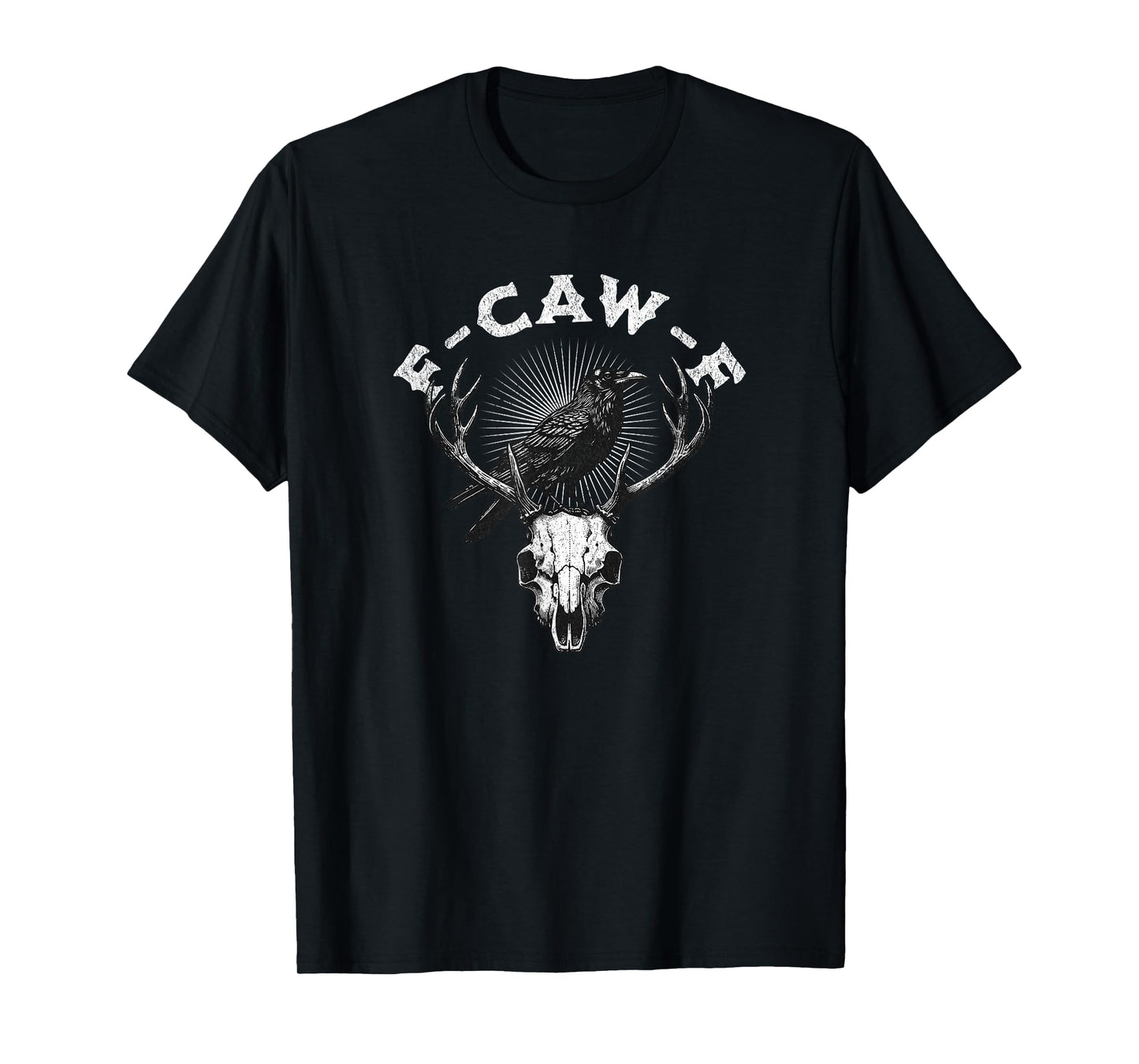 F-Caw-F Crow Deer Skull Gothic Dark Humor T-Shirt