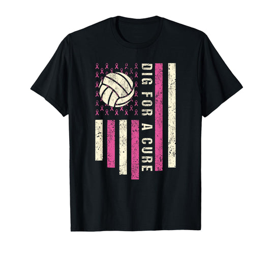 Dig For A Cure Breast Volleyball Pink Volleyball Pink Out T-Shirt