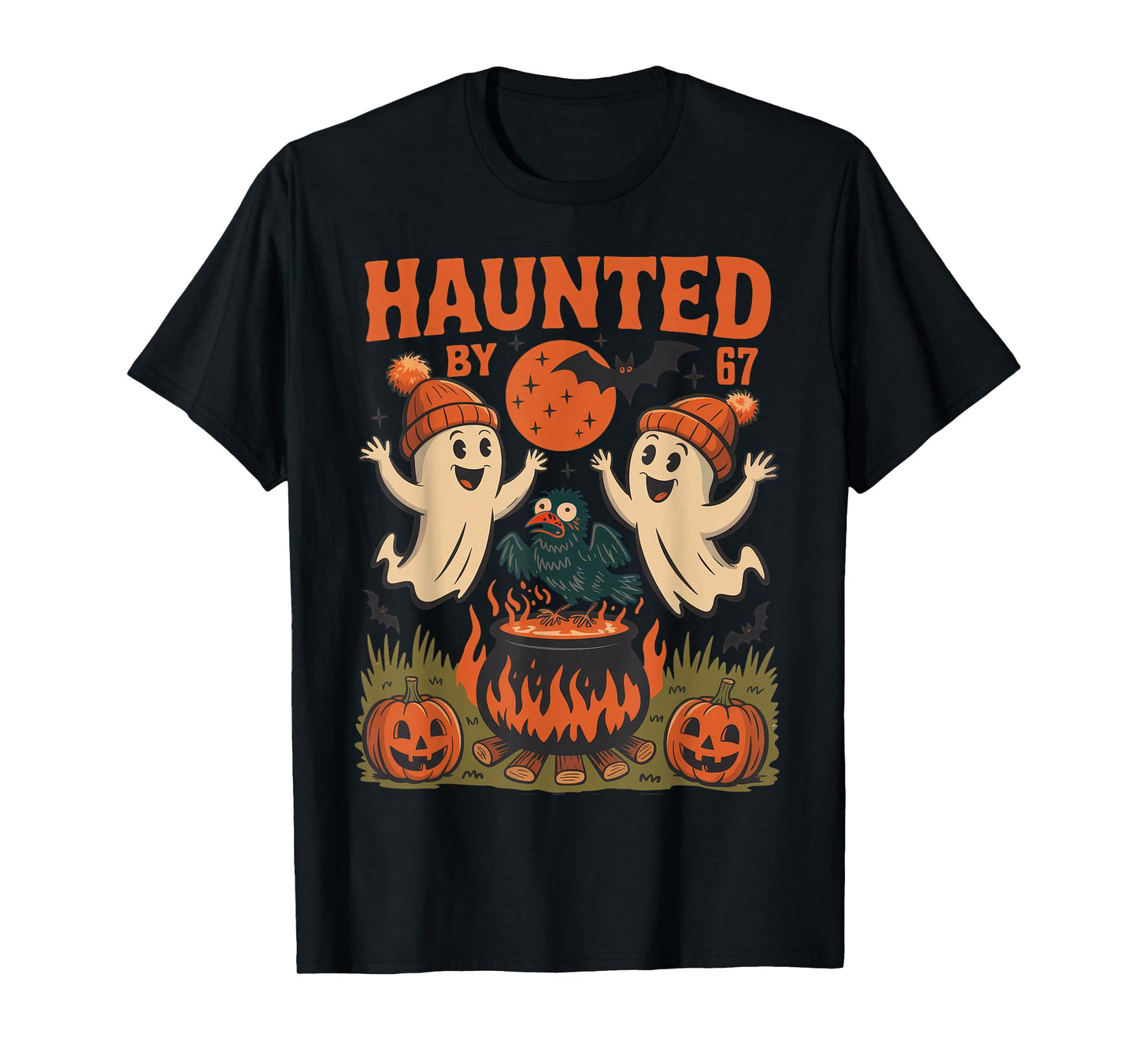 Haunted by 67 Funny Ghost and Raven Halloween Kid Boy Girl T-Shirt