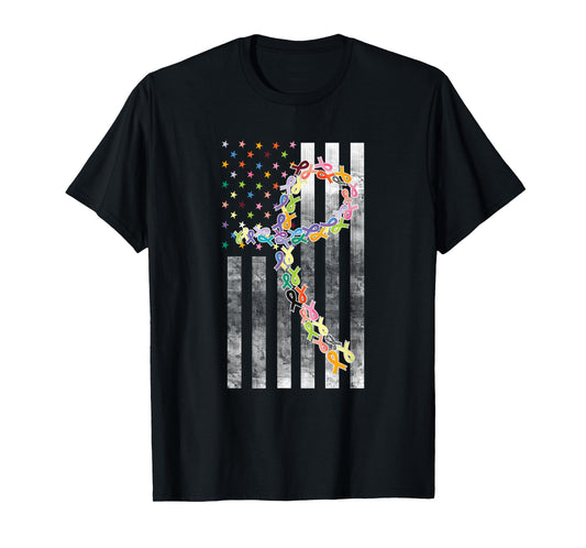 All Cancer Matters Awareness Day Ribbon Flag T-Shirt