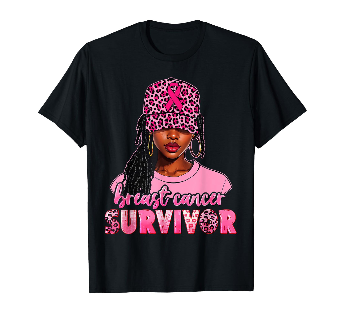 Breast Cancer Survivor Black Women Afro African Christian T-Shirt