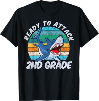 Ready To Attack 2nd Grade Shark Gift Back to School T-Shirt