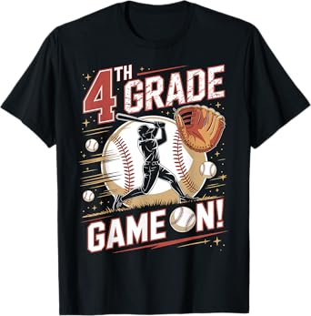 4th Grade Game On First Day of School Baseball Fourth Grade T-Shirt