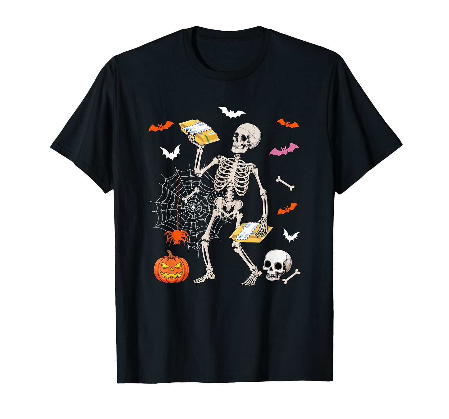 Postal Worker Job Horror Skeleton Halloween Costume Team T-Shirt