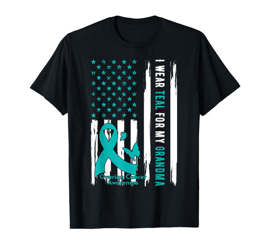 I Wear Teal For My Grandma Ovarian Cancer Awareness T-Shirt