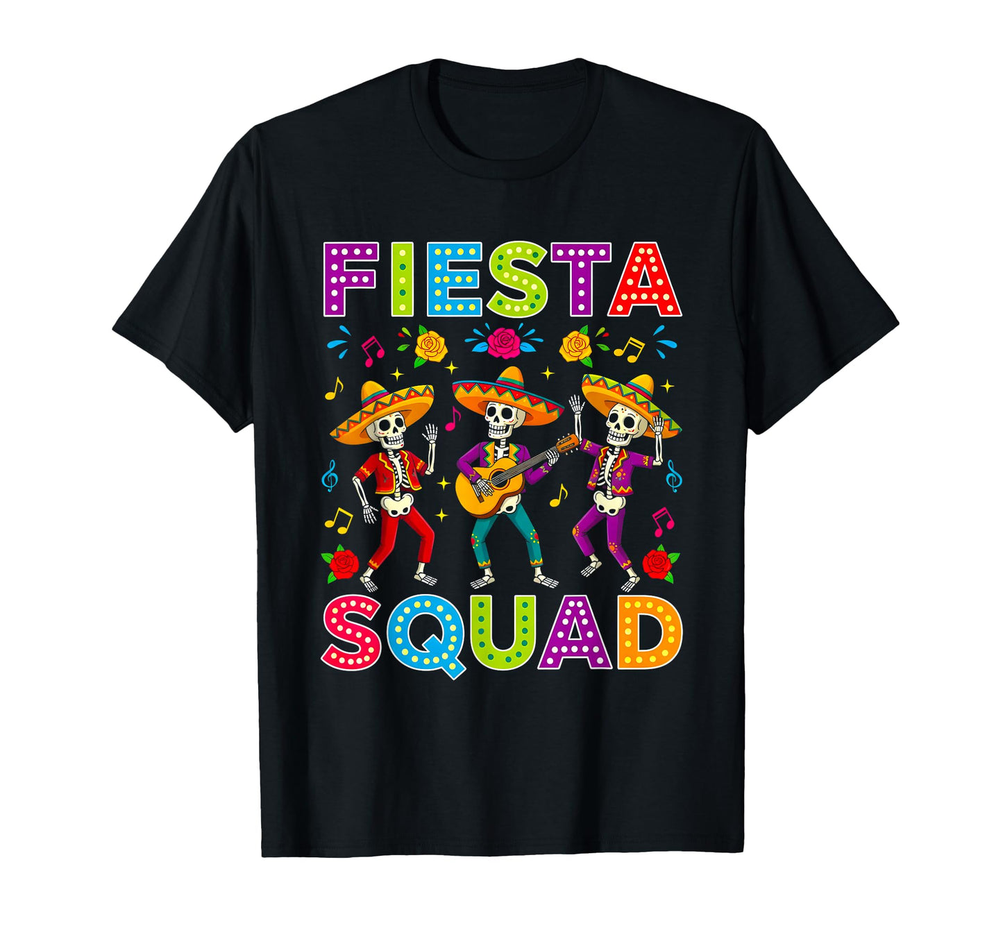 Fiesta Squad Cinco De Mayo Skeleton Funny Mexican Party T-Shirt