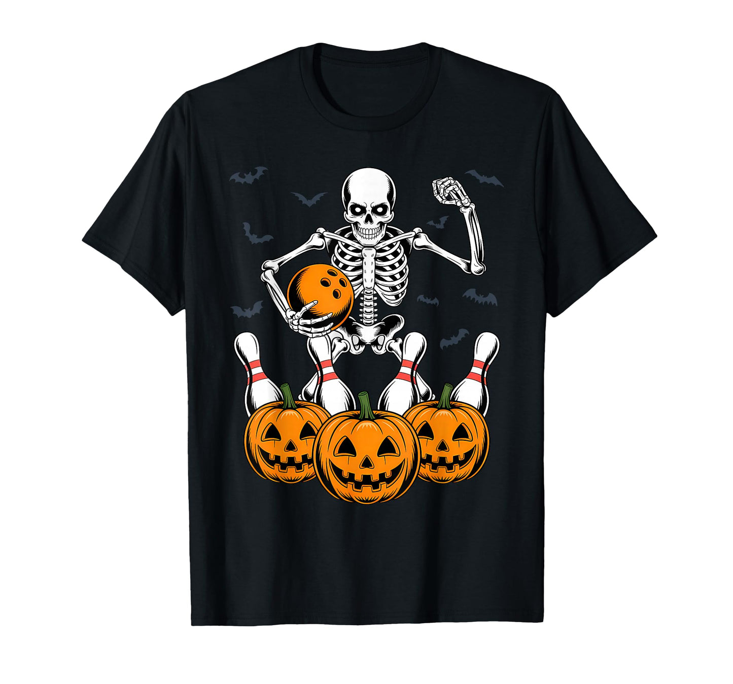 Skeleton Bowling Player Funny Bowler Halloween T-Shirt