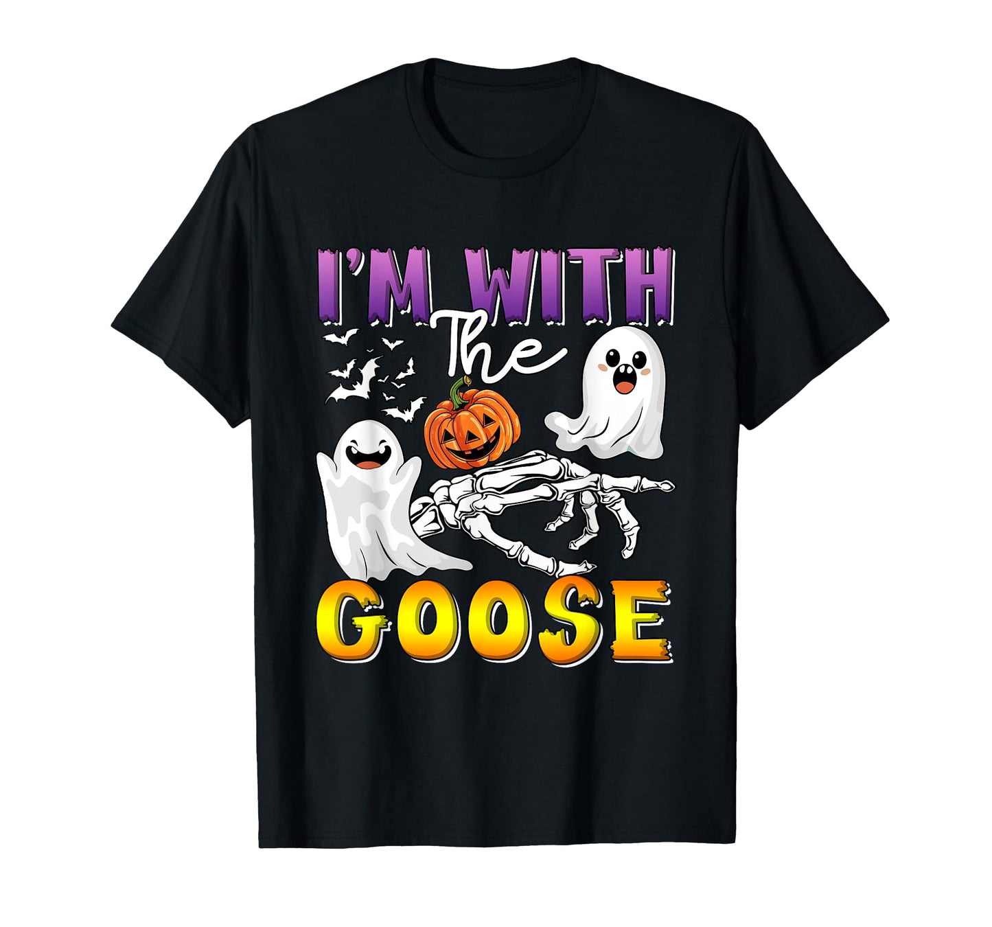 I'm with Goose Halloween Boo Ghost Funny Single Farmer T-Shirt