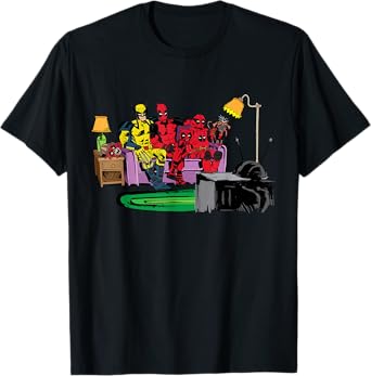 Marvel Deadpool & Wolverine The Simpsons Couch Gag Homage T-Shirt