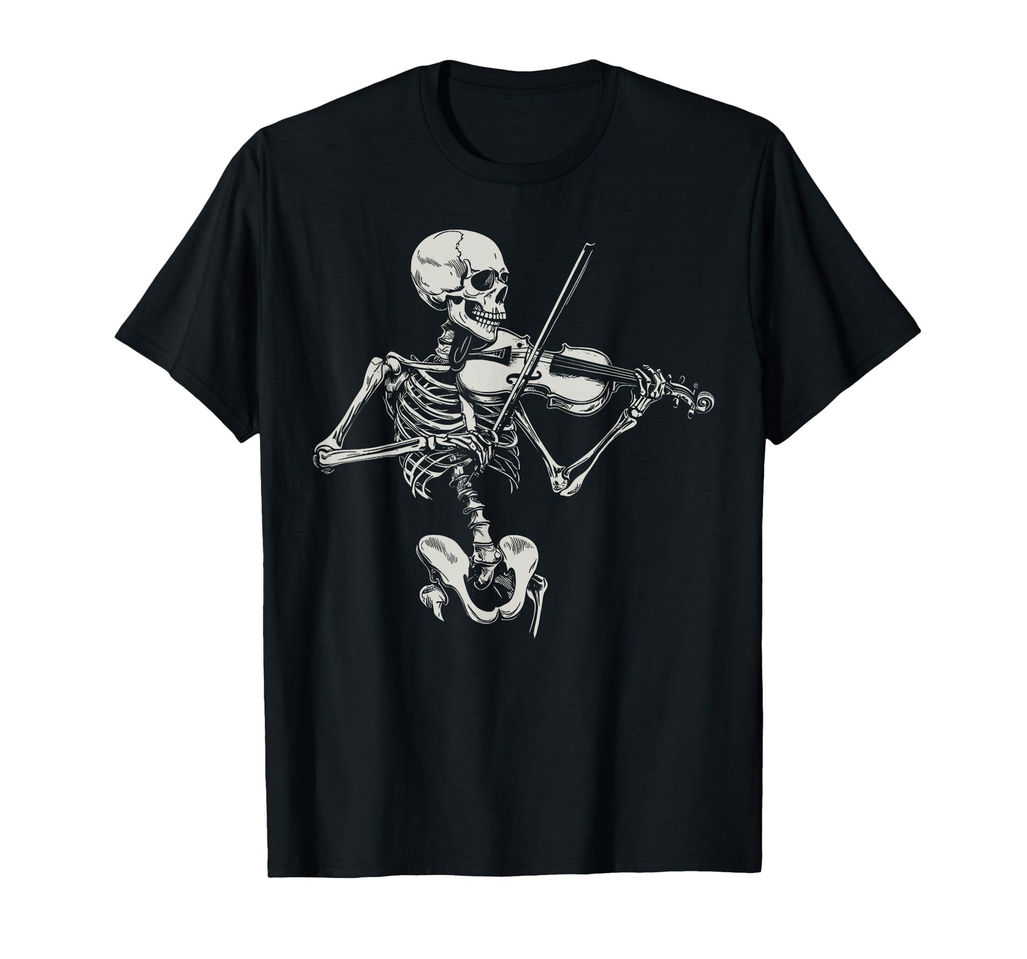 Skeleton Playing Viola Halloween Music Teacher Violinist T-Shirt