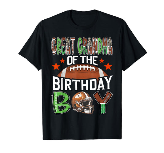 Great Grandma Of The Birthday Boy Game Day Football T-Shirt