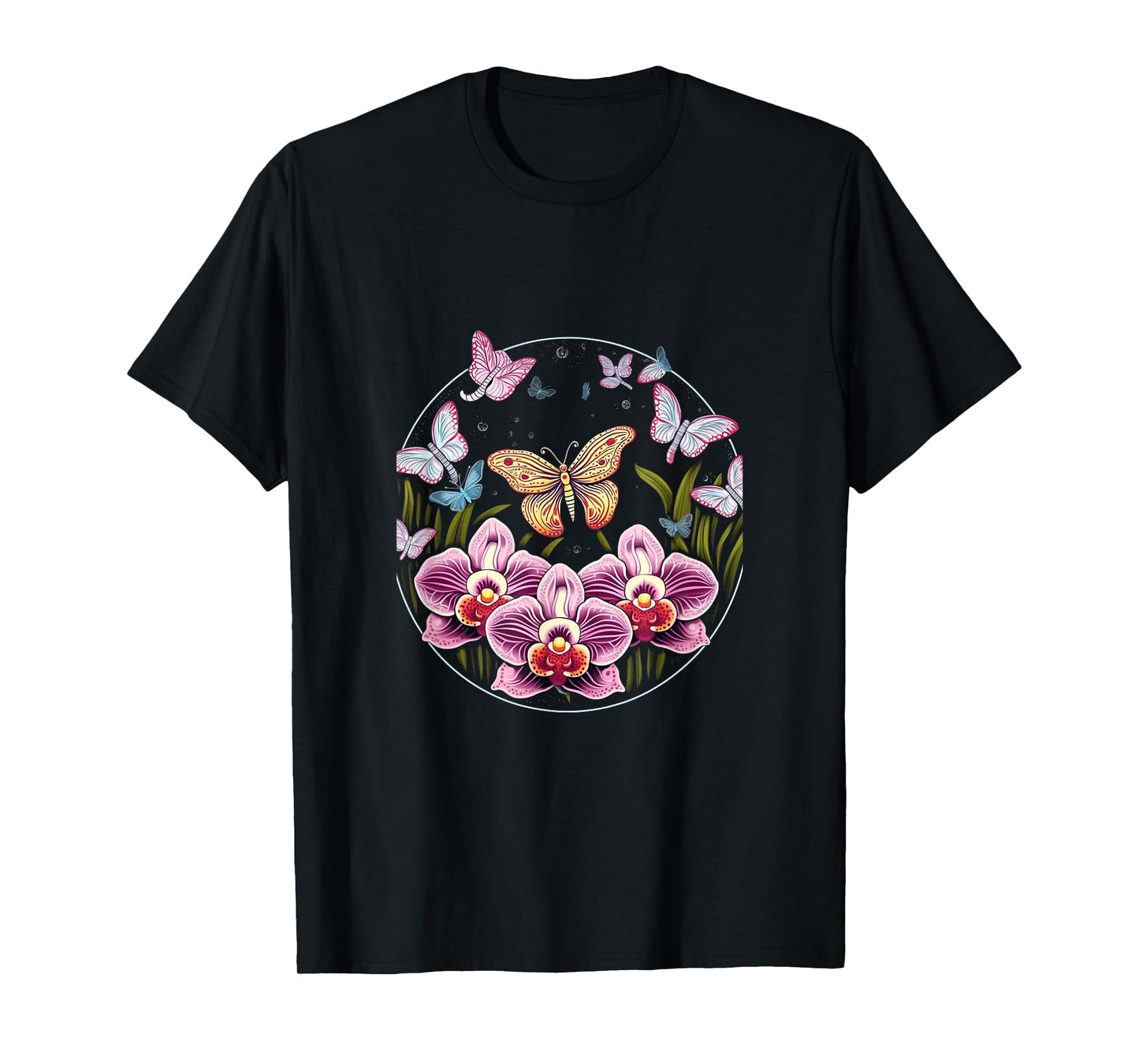 Orchids and Butterflies Butterfly Flower Orchid Plant Lovers T-Shirt