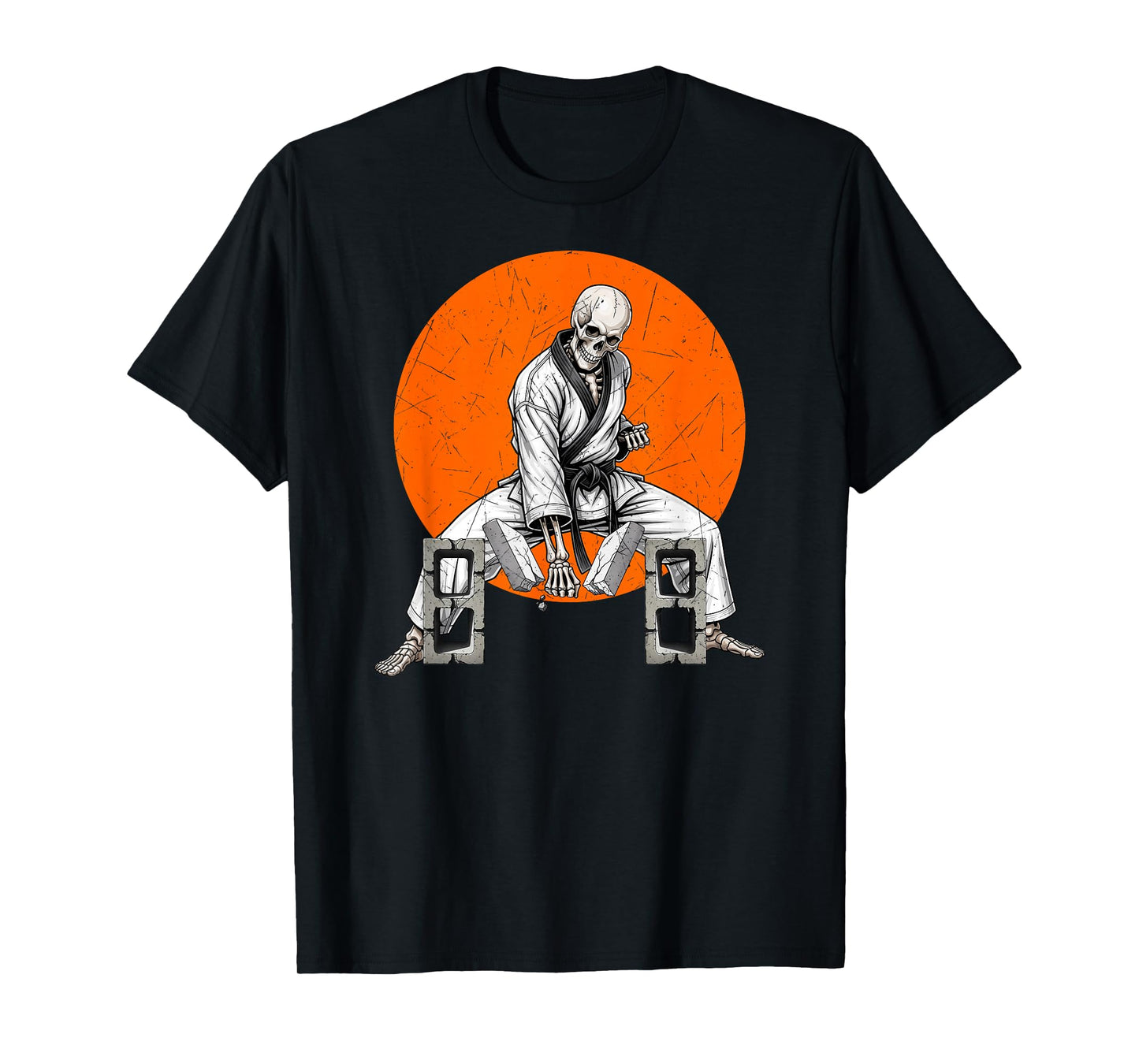 Martial Arts Skeleton Brick Break Breaking Karate Taekwondo T-Shirt