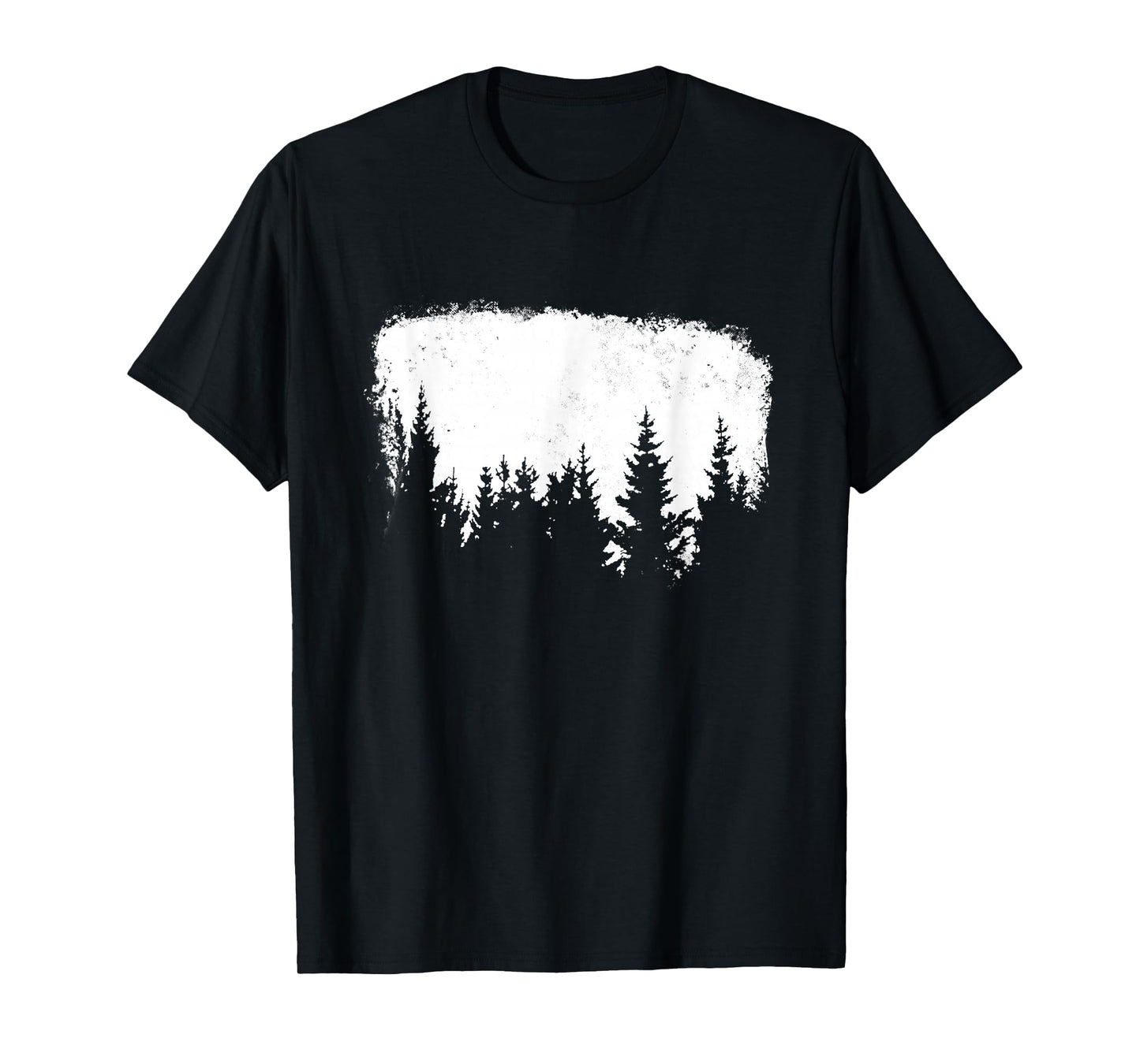 Minimalist Pine Tree Design World Traveler Graphic Clothing T-Shirt