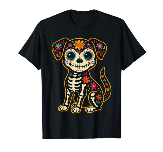Dia De Los Muertos Dog Shirt Day of The Dog Dead Sugar Skull T-Shirt