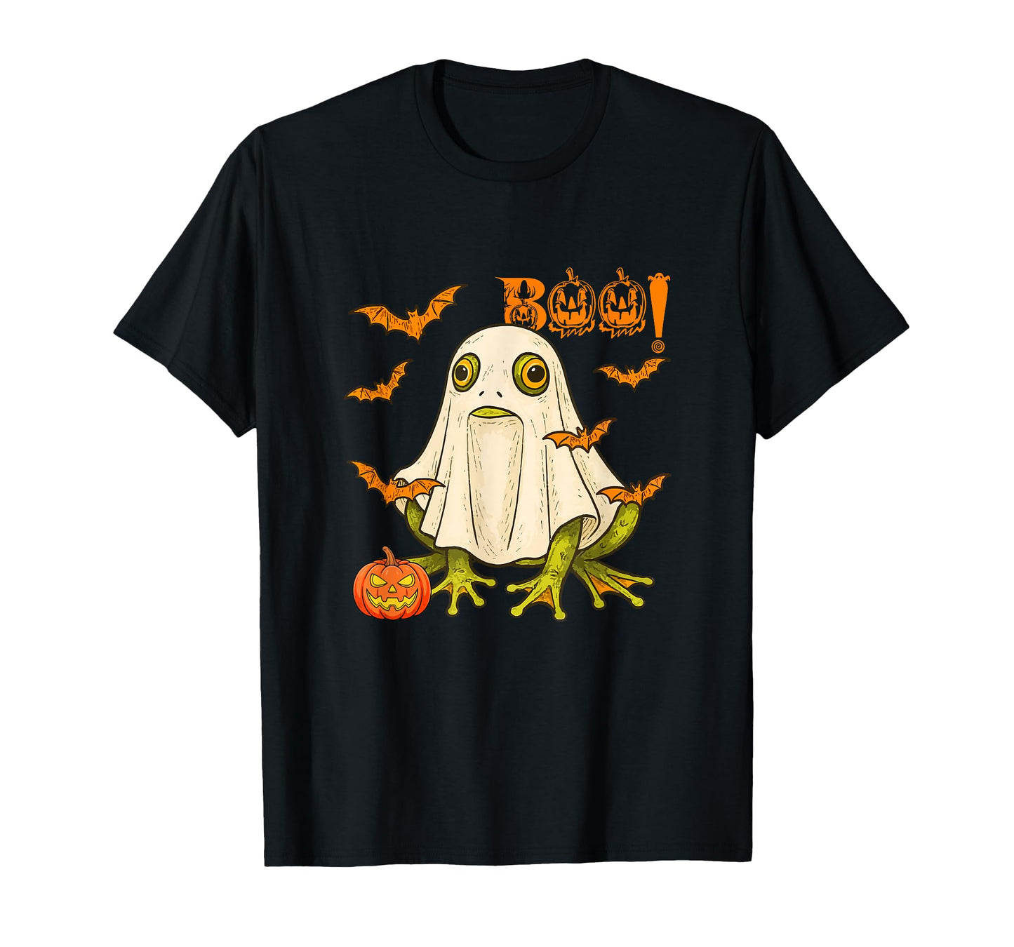 Boo Halloween Frog Cosplay Ghost Costume Animal Lover T-Shirt