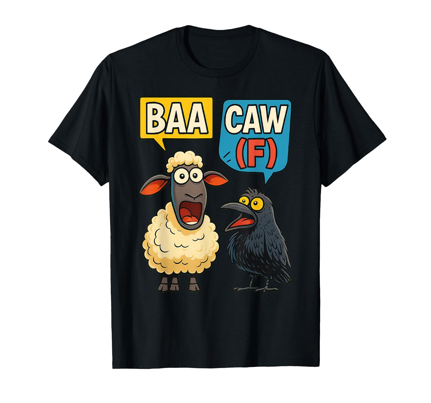 Funny Back Off Shirt – Baa-Caw-F Sheep & Crow Viral Meme T-Shirt