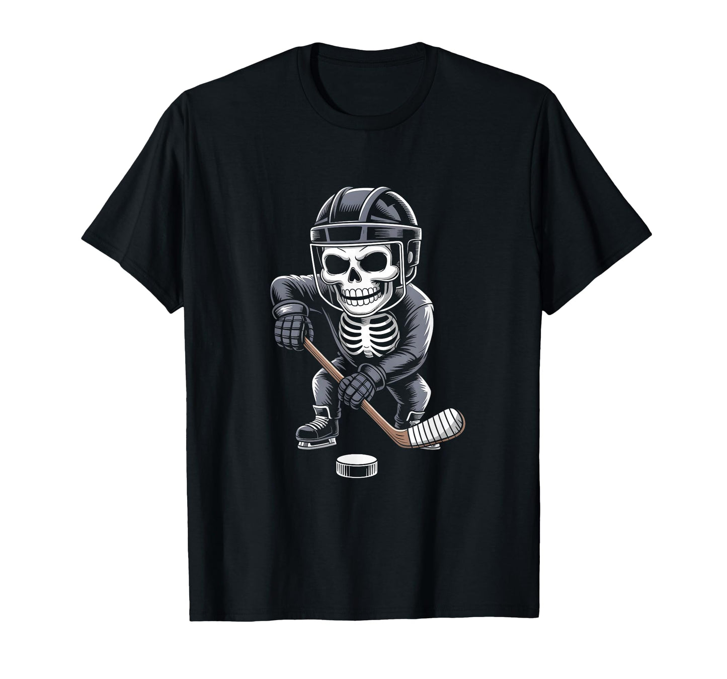 Halloween Skeleton Ice Hockey T-Shirt