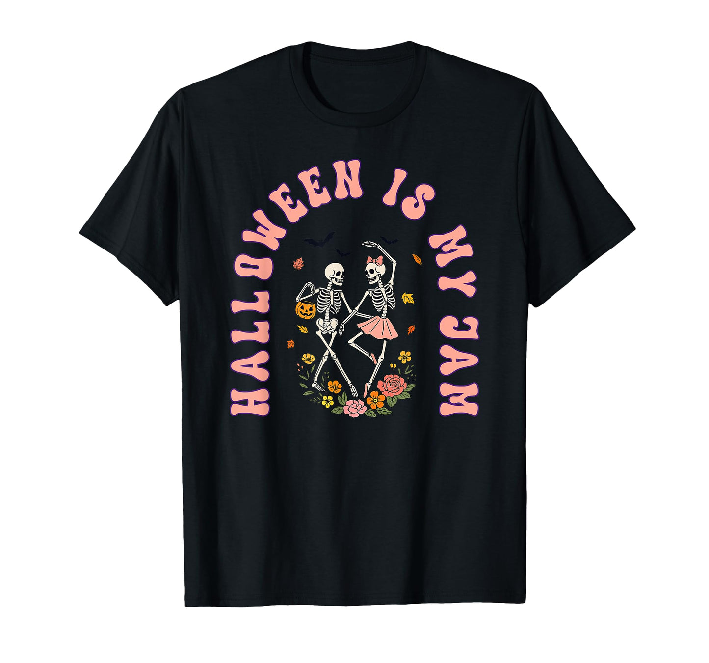 Halloween is My Jam Dancing Skeleton Retro Cute T-Shirt