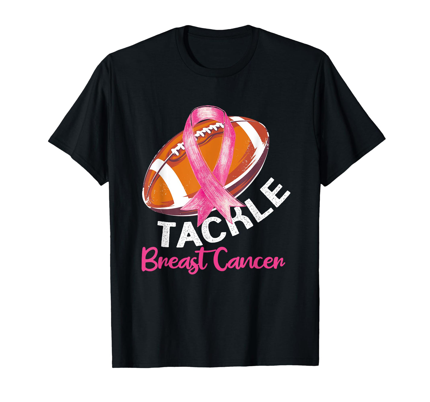 Football Breast Cancer Awareness Shirt for Husbands Men Dad T-Shirt