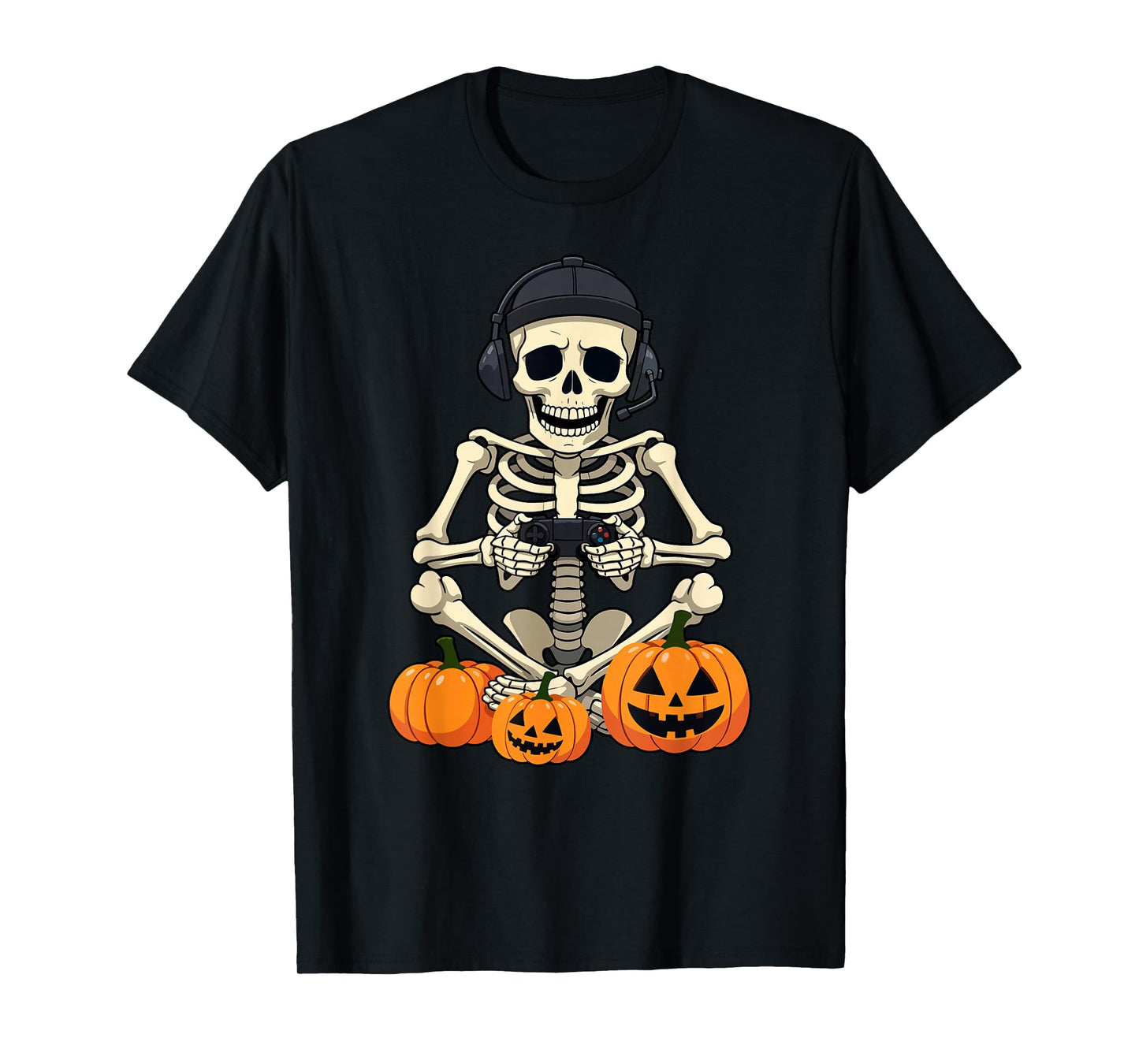 Video Gamer Skeleton Halloween Costume Funny Skeleton Gaming T-Shirt
