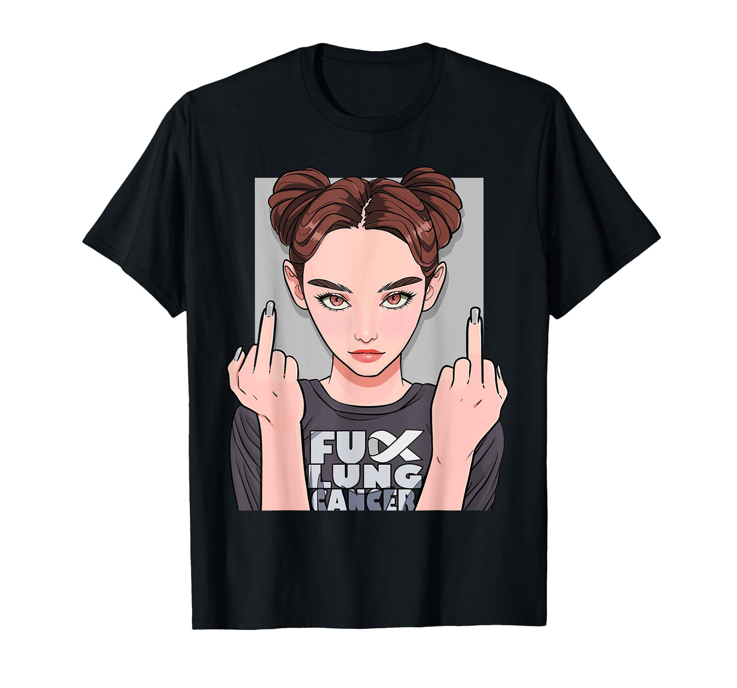 Fuck Lung Cancer White Ribbon Awareness Month Survivor T-Shirt
