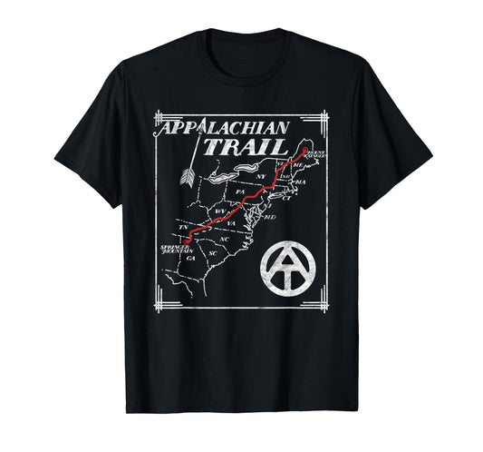 Appalachian Trail Map Retro Vintage States Design T-Shirt