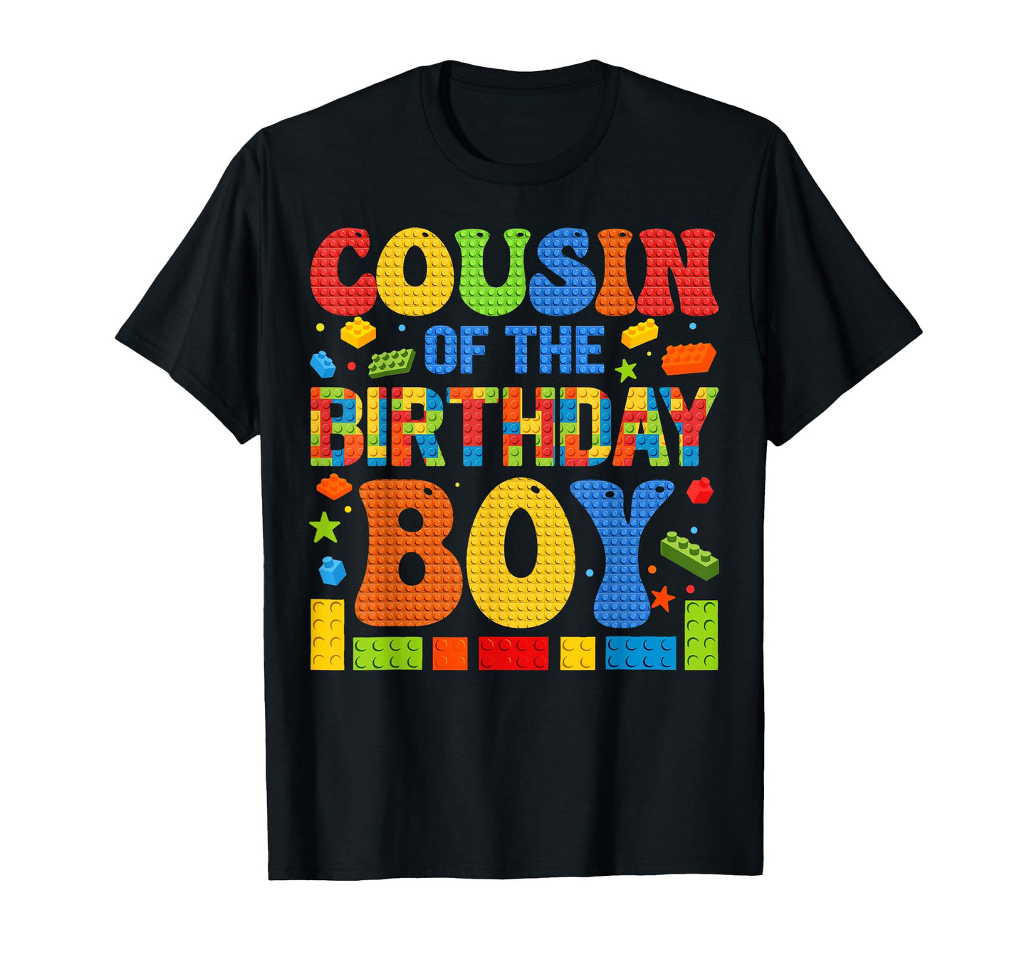 Cousin Of The Birthday Boy Building Block Birthday Party T-Shirt
