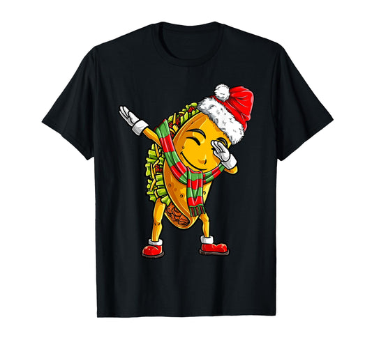 Dabbing Taco Santa Christmas Kids Boys Men Dab Xmas Gifts T-Shirt