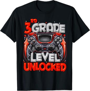 3rd Grade Level Unlocked Game On 3rd Grade Back To School T-Shirt