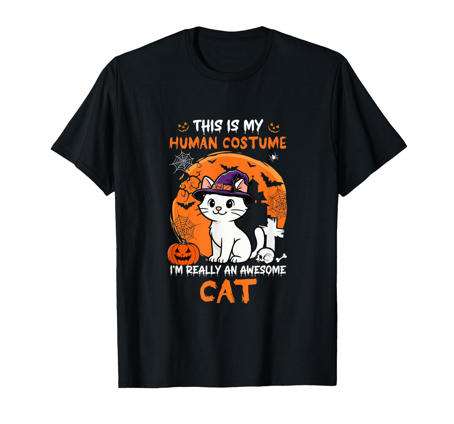 Human Costume Proud Awesome Cat Halloween Cat Owner Lover T-Shirt
