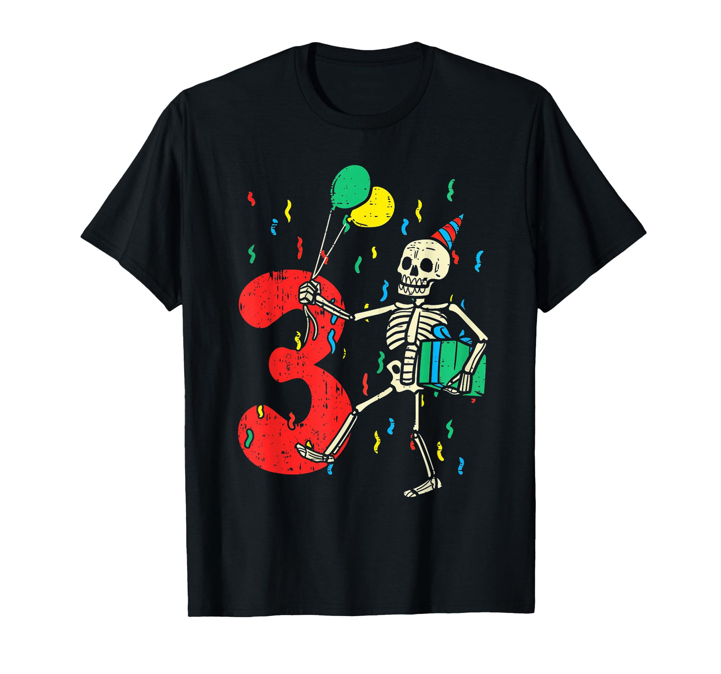 My 3rd Birthday Skeleton Halloween 3 Year Old Funny Gift T-Shirt