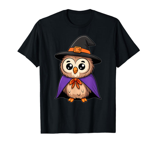 Cute Halloween Owl Witch Hat Costume Boys Girls Kids Toddler T-Shirt