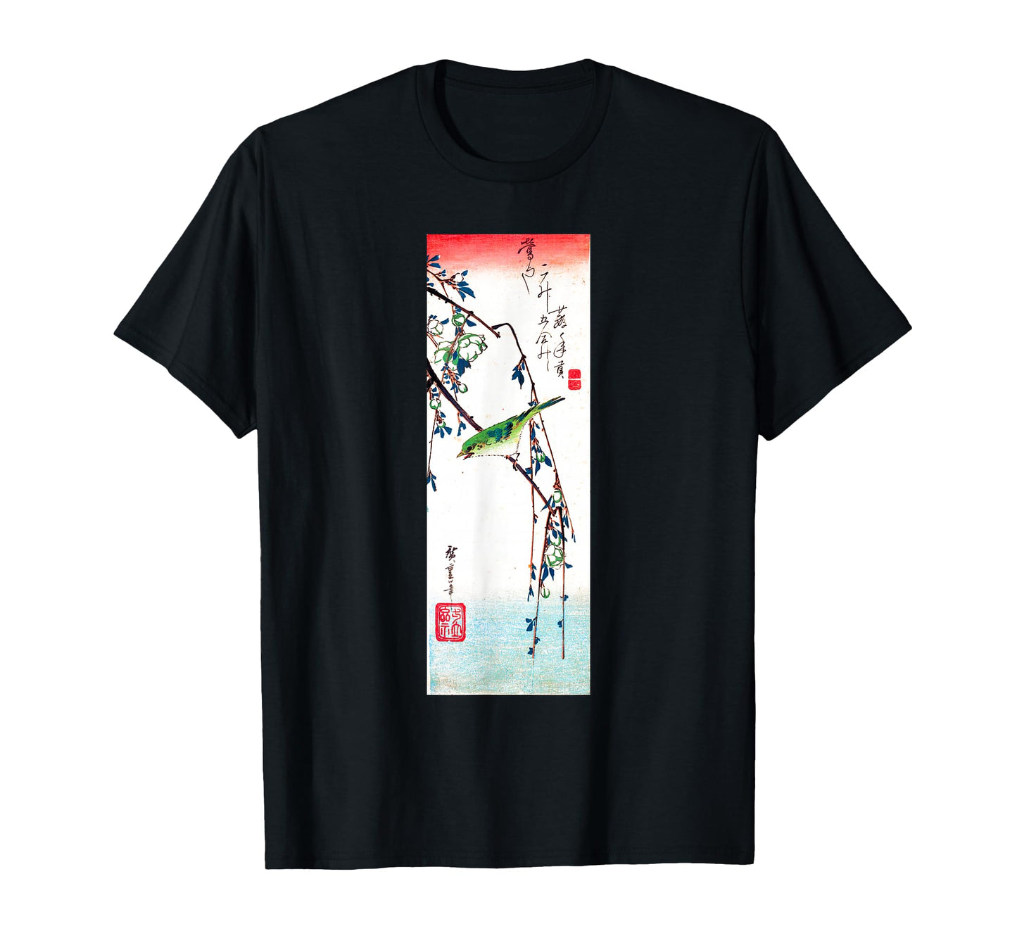 Japanese Art, Hiroshige Woodblock Art Design Tee Warbler T-Shirt