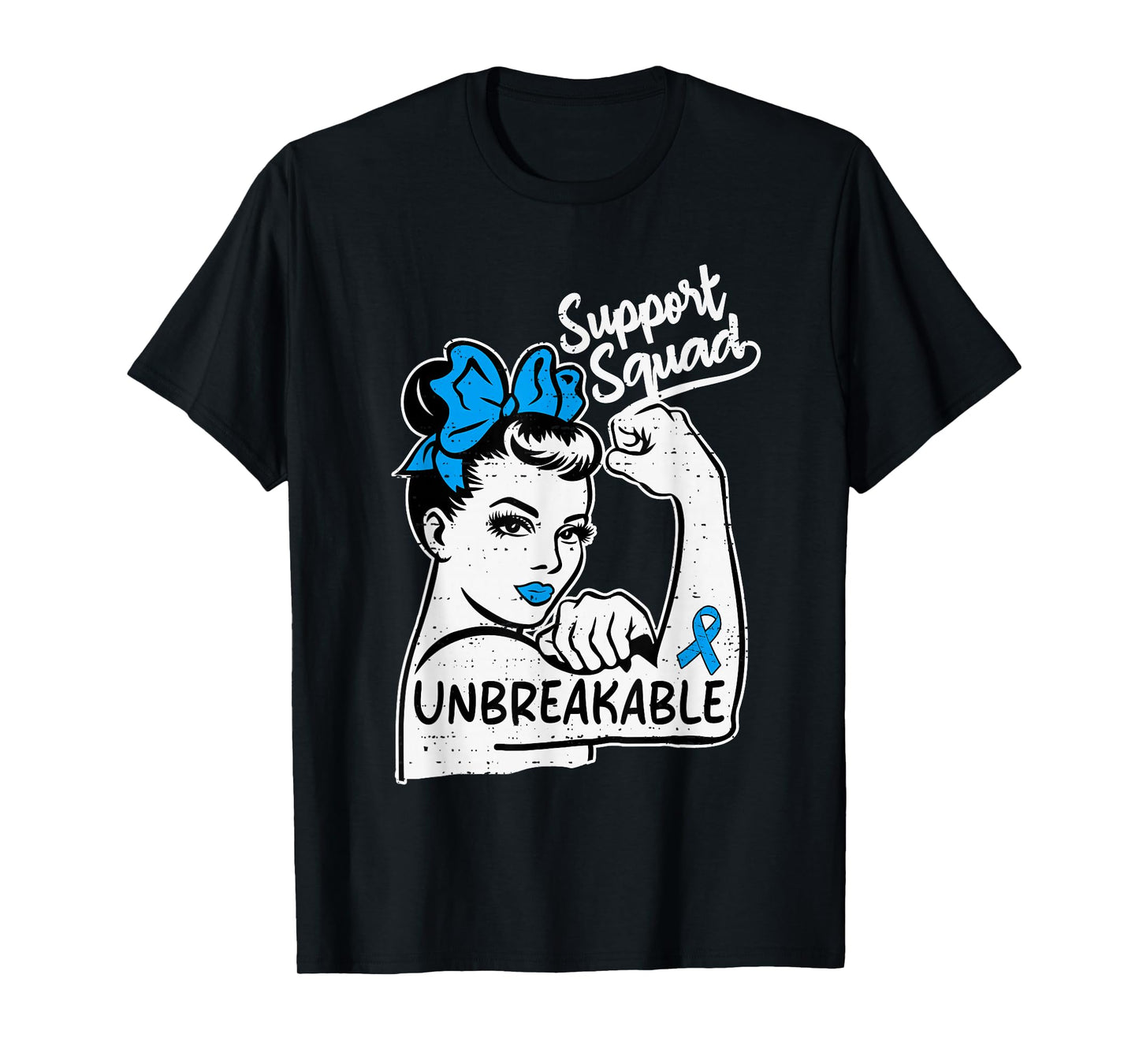 Womens Support Prostate Cancer Awareness Fight Ribbon Blue T-Shirt