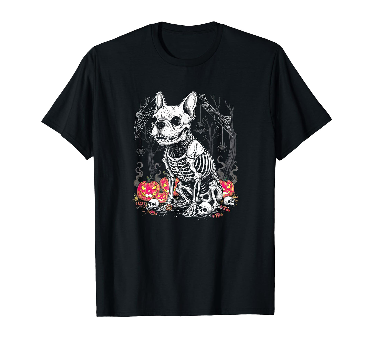 French Bulldog Skeleton Halloween Spooky Dog Bones Frenchie T-Shirt